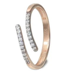 GoldDream Gold Ring Gr.60 Line Zirkonia weiß 333er Roségold GDR524E60