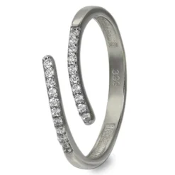 GoldDream Gold Ring Gr.54 Line Zirkonia weiß 333er Weißgold GDR524J54