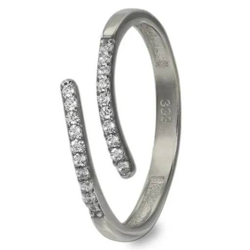GoldDream Gold Ring Gr.54 Line Zirkonia weiß 333er Weißgold GDR524J54