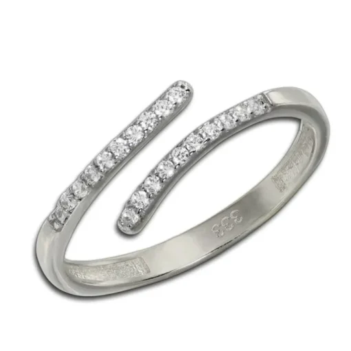 GoldDream Gold Ring Gr.56 Line Zirkonia weiß 333er Weißgold GDR524J56