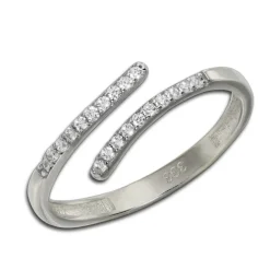 GoldDream Gold Ring Gr.58 Line Zirkonia weiß 333er Weißgold GDR524J58
