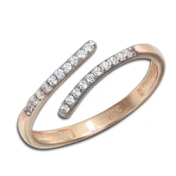 GoldDream Gold Ring Gr.60 Line Zirkonia weiß 333er Roségold GDR524E60