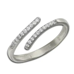 GoldDream Gold Ring Gr.54 Line Zirkonia weiß 333er Weißgold GDR524J54