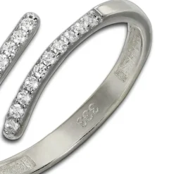 GoldDream Gold Ring Gr.54 Line Zirkonia weiß 333er Weißgold GDR524J54