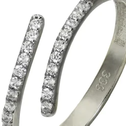 GoldDream Gold Ring Gr.58 Line Zirkonia weiß 333er Weißgold GDR524J58