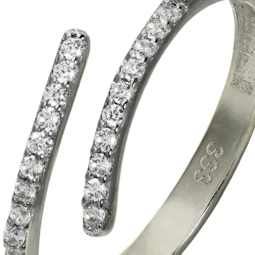 GoldDream Gold Ring Gr.58 Line Zirkonia weiß 333er Weißgold GDR524J58