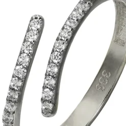 GoldDream Gold Ring Gr.54 Line Zirkonia weiß 333er Weißgold GDR524J54