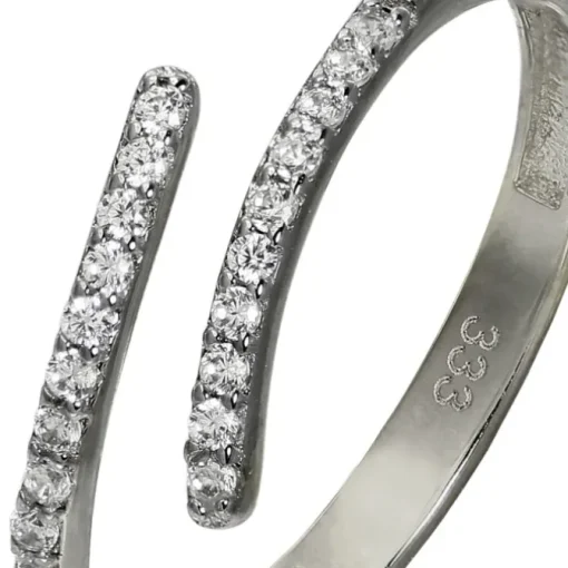 GoldDream Gold Ring Gr.54 Line Zirkonia weiß 333er Weißgold GDR524J54