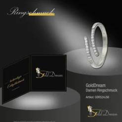 GoldDream Gold Ring Gr.56 Line Zirkonia weiß 333er Weißgold GDR524J56