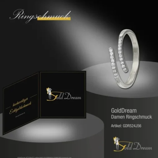GoldDream Gold Ring Gr.56 Line Zirkonia weiß 333er Weißgold GDR524J56
