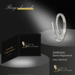 GoldDream Gold Ring Gr.58 Line Zirkonia weiß 333er Weißgold GDR524J58