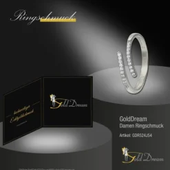 GoldDream Gold Ring Gr.54 Line Zirkonia weiß 333er Weißgold GDR524J54