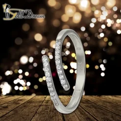 GoldDream Gold Ring Gr.56 Line Zirkonia weiß 333er Weißgold GDR524J56