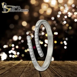 GoldDream Gold Ring Gr.54 Line Zirkonia weiß 333er Weißgold GDR524J54