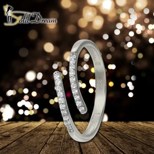 GoldDream Gold Ring Gr.54 Line Zirkonia weiß 333er Weißgold GDR524J54