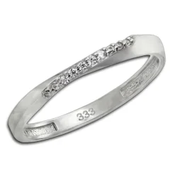 GoldDream Gold Ring Gr.54 Swing Zirkonia weiß 333er Weißgold GDR523J54