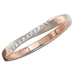 GoldDream Gold Ring Gr.60 Swing Zirkonia weiß 333er Roségold GDR523E60