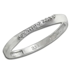 GoldDream Gold Ring Gr.58 Swing Zirkonia weiß 333er Weißgold GDR523J58
