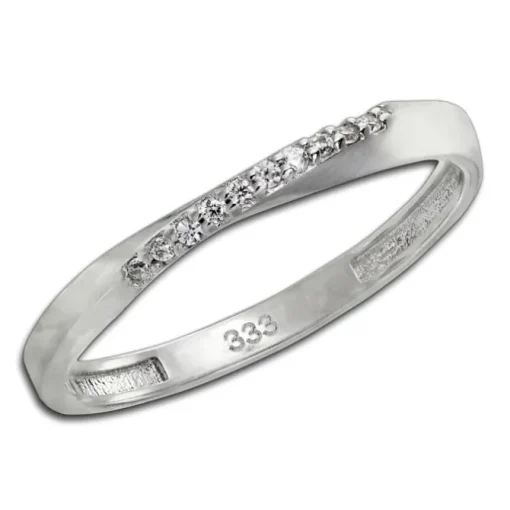 GoldDream Gold Ring Gr.58 Swing Zirkonia weiß 333er Weißgold GDR523J58
