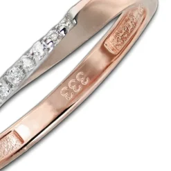GoldDream Gold Ring Gr.54 Swing Zirkonia weiß 333er Roségold GDR523E54