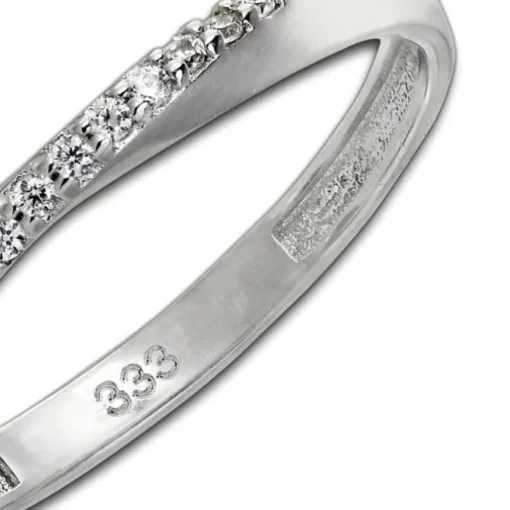 GoldDream Gold Ring Gr.60 Swing Zirkonia weiß 333er Weißgold GDR523J60