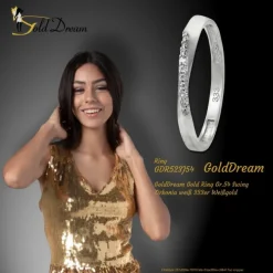 GoldDream Gold Ring Gr.54 Swing Zirkonia weiß 333er Weißgold GDR523J54