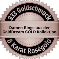 GoldDream Gold Ring Gr.56 Swing Zirkonia weiß 333er Roségold GDR523E56