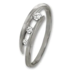 GoldDream Gold Ring Gr.58 Zirkonia weiß 333er Weißgold GDR529J58