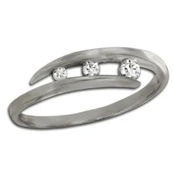 GoldDream Gold Ring Gr.54 Zirkonia weiß 333er Weißgold GDR529J54