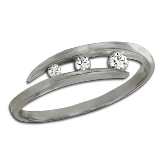 GoldDream Gold Ring Gr.56 Zirkonia weiß 333er Weißgold GDR529J56