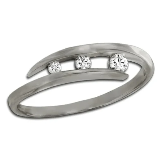 GoldDream Gold Ring Gr.60 Zirkonia weiß 333er Weißgold GDR529J60