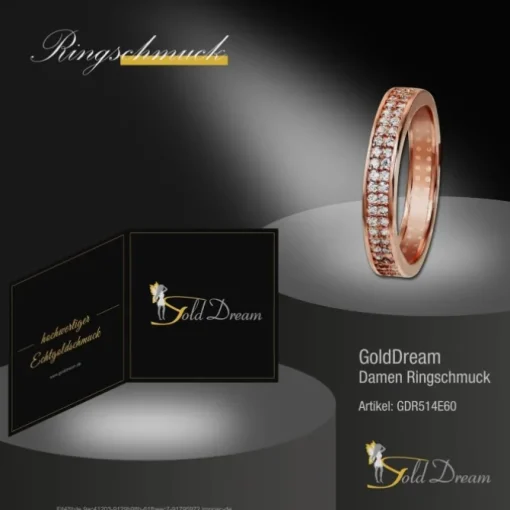 GoldDream Gold Ring Gr.60 Zirkonia weiß 333er Rosegold GDR514E60