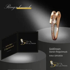 GoldDream Gold Ring Gr.56 Zirkonia weiß 333er Rosegold GDR526E56