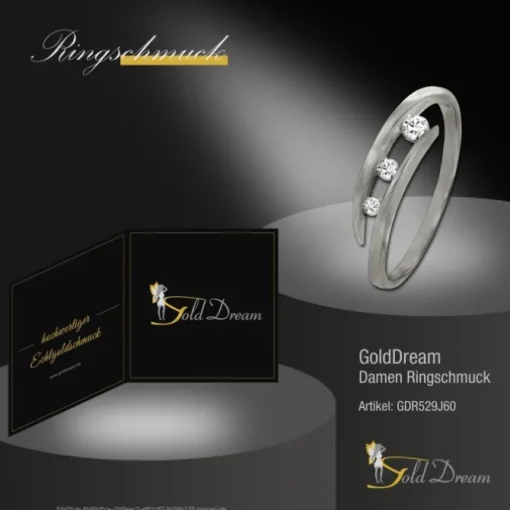 GoldDream Gold Ring Gr.60 Zirkonia weiß 333er Weißgold GDR529J60