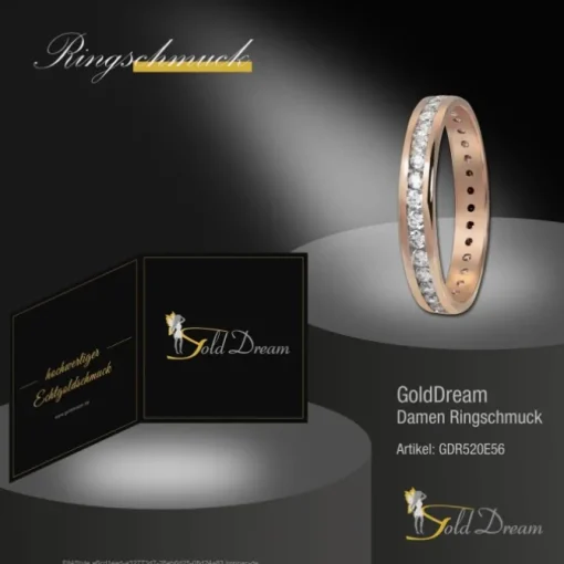 GoldDream Gold Ring Gr.56 Zirkonia weiß 333er Roségold GDR520E56