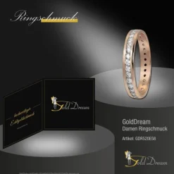 GoldDream Gold Ring Gr.58 Zirkonia weiß 333er Roségold GDR520E58