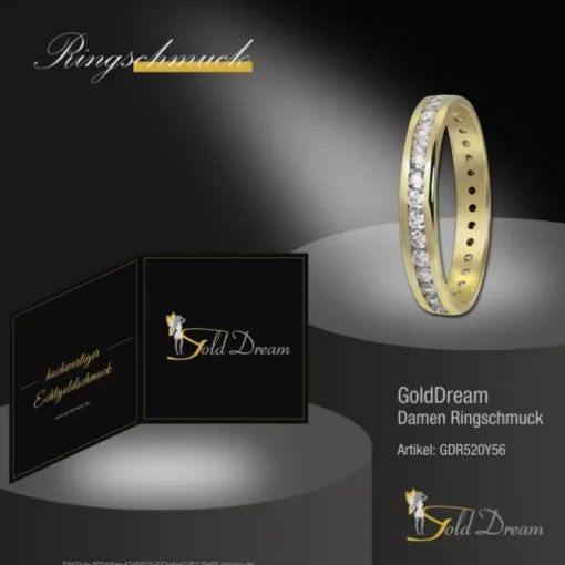 GoldDream Gold Ring Gr.56 Zirkonia weiß 333er Gelbgold GDR520Y56