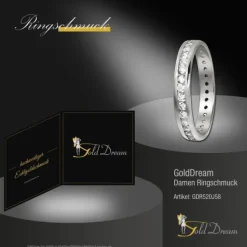 GoldDream Gold Ring Gr.58 Zirkonia weiß 333er Weißgold GDR520J58