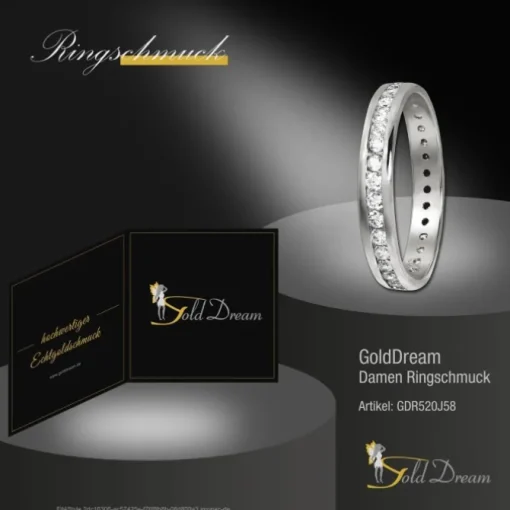 GoldDream Gold Ring Gr.58 Zirkonia weiß 333er Weißgold GDR520J58