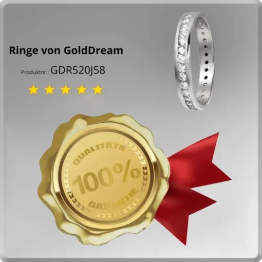 GoldDream Gold Ring Gr.58 Zirkonia weiß 333er Weißgold GDR520J58