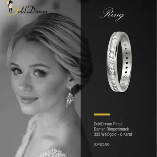 GoldDream Gold Ring Gr.60 Zirkonia weiß 333er Weißgold GDR520J60