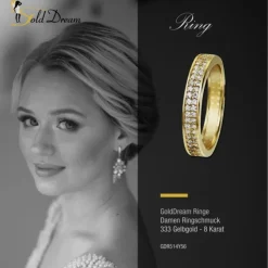 GoldDream Gold Ring Gr.56 Zirkonia weiß 333er Gelbgold GDR514Y56