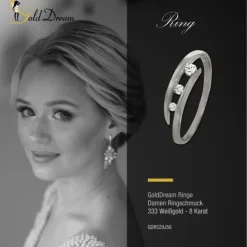 GoldDream Gold Ring Gr.56 Zirkonia weiß 333er Weißgold GDR529J56