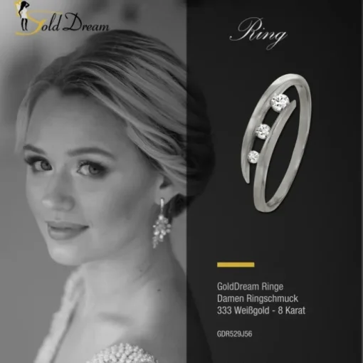GoldDream Gold Ring Gr.56 Zirkonia weiß 333er Weißgold GDR529J56