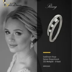 GoldDream Gold Ring Gr.60 Zirkonia weiß 333er Weißgold GDR529J60