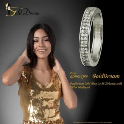 GoldDream Gold Ring Gr.58 Zirkonia weiß 333er Weißgold GDR514J58