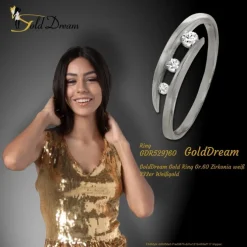 GoldDream Gold Ring Gr.60 Zirkonia weiß 333er Weißgold GDR529J60