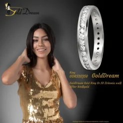 GoldDream Gold Ring Gr.58 Zirkonia weiß 333er Weißgold GDR520J58