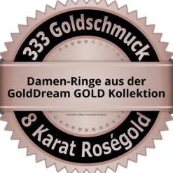 GoldDream Gold Ring Gr.58 Zirkonia weiß 333er Rosegold GDR514E58