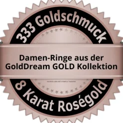 GoldDream Gold Ring Gr.58 Zirkonia weiß 333er Roségold GDR520E58